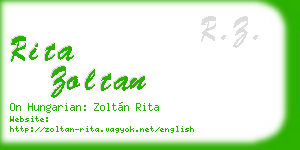 rita zoltan business card