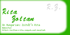 rita zoltan business card